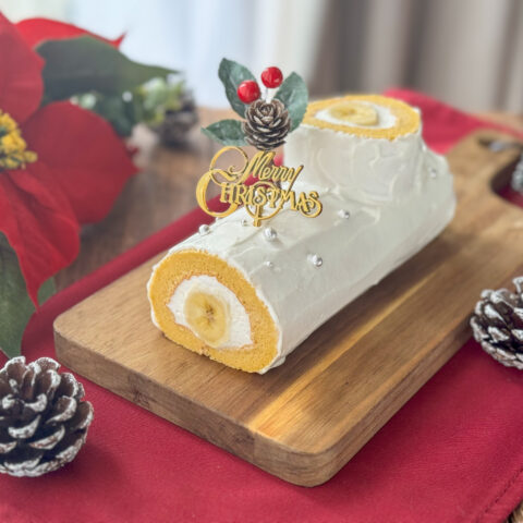 ふんわりしっとり♪米粉ミニブッシュドノエル